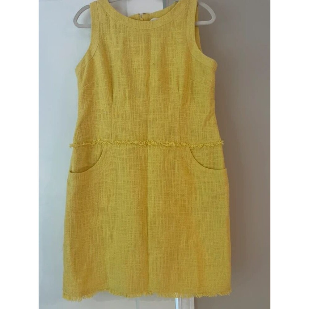 Calvin Klein yellow women tweed dress